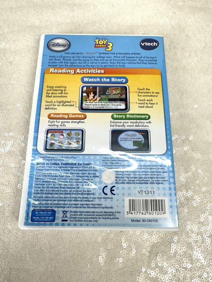 VTech V.Reader Toy Story 3 Disney Pixar Interactive E-Reading Cartridge Ages 3-5 - Image 2 of 4