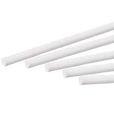 ABS Plastic Rod Round Solid White Bar 4mmx250mm for DIY Model Material, 5pcs