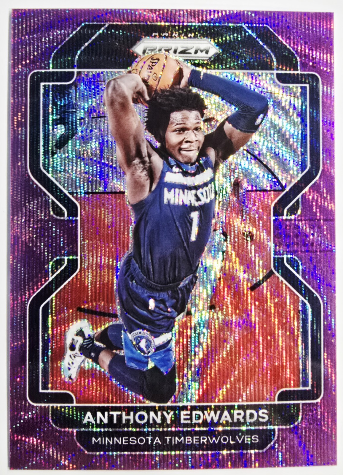 Anthony Edwards 2021-2022 NBA Prizm Purple Wave #37 Timberwolves 🟣🌊