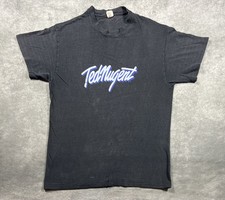 Vintage Ted Nugent TNT World Tour Men's Black T-Shirt Size L Made in USA 80s