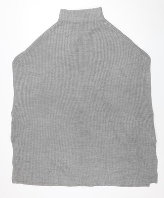 Yours Damen grau Strick hochgeschlossen Cape Pullover Größe 18-20