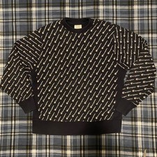 Champion Reverse Weave Sweatshirt Mens XL Navy Blue All Over Logo VTG Crewneck