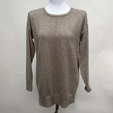 Saks Fifth Avenue Sweater Small 100% Cashmere Brown Long Sleeve