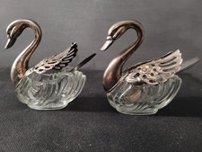 Paire De Salière Poivrière Plaqué Argent Vintage Année 1950.