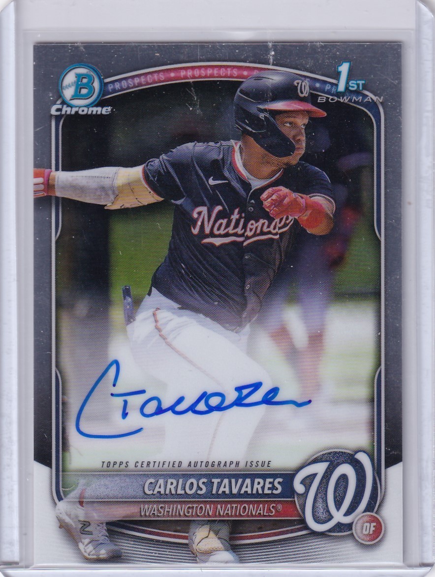 Carlos Tavares 2025 Bowman Chrome 1st Auto #CPA-CT Nationals