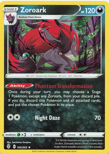 Zoroark 103/203 Holo Rare Evolving Skies Pokemon Near Mint