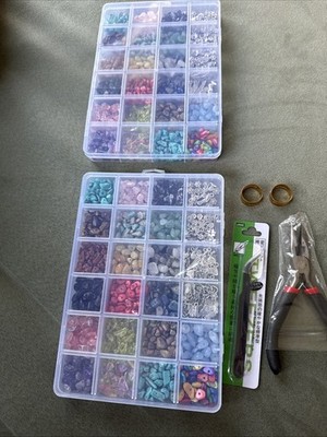 Natural Stone Beads for Jewelry Making Gemstone Crystal Beads + Silver  3 Sets