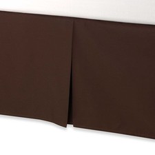 Tailored 100 Cotton Bed Skirt  Mocha  Twin 39" x 75" x 14"  NEW 