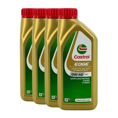 CASTROL Edge Fluid Titanium 0W-40 A3/B4 PKW-Motorenöl MB 229.5,RN0700, 4x1 Liter