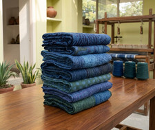 Indian Vintage Natural indigo dye cotton kantha quilts reversible blanket throw