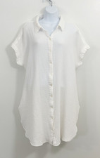 Universal Thread White Cotton Gauze Shirt Dress XXL Knee Length Beach Coverup