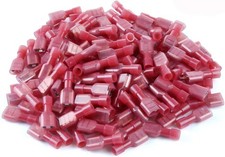 100 Pcs Red Nylon Female Spade Connectors 22 16 AWG Quick Disconnect Wire