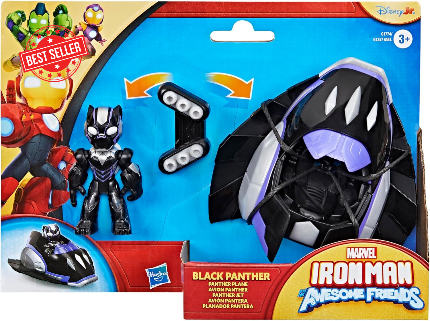 Marvel  Black Panther Plane Action Figure & Toy Vehicle, 3-Inch (7.6 CM) Super H thumbnail 2