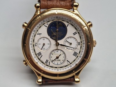 Seiko orologio uomo cronografo vintage 7T36 7A10 chrono quartz 