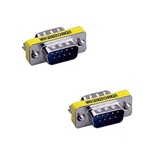 2 PCS RS232 Serial DB9 9 Pin Male to Male Gender Changer Coupler Adapter Plug