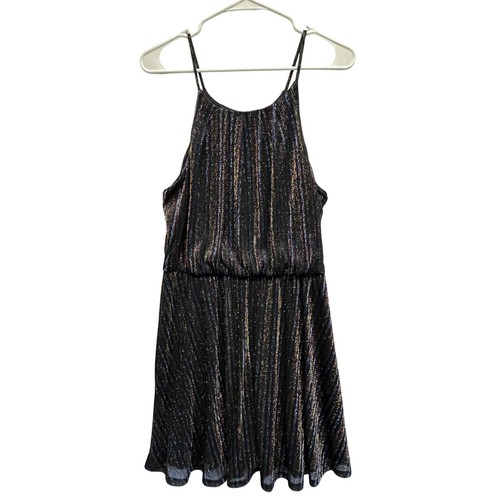 Mi Ami Metallic Shimmer Mini Dress L 2010s Party Clubcore Rainbow