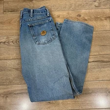 Red Kap Mens Distressed Denim Jeans Workwear Casual Rips Blue Size 33x37