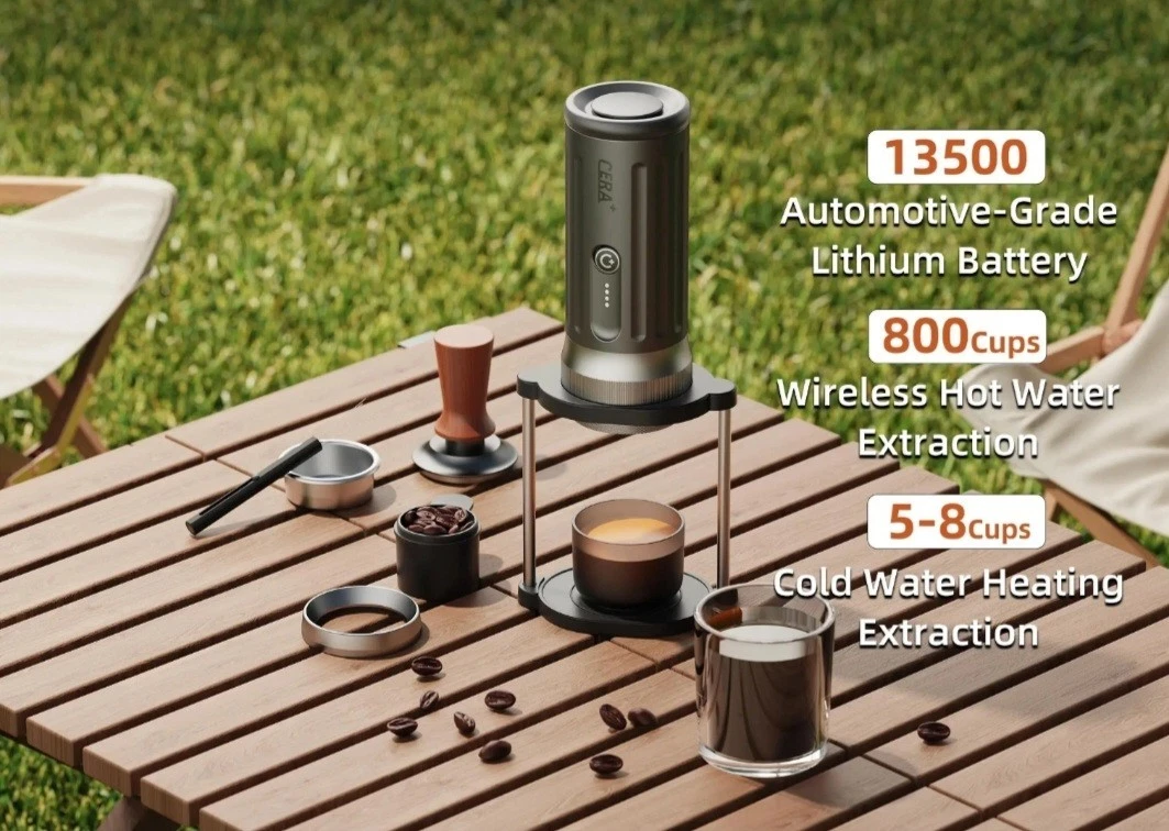 🌟 CERA+ PCM03 S-Max Portable Self-Heating Espresso Machine – Travel & Outdoor