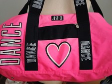 Justice Dance Duffel Bag Pink Double Shoulder, Mesh Side Pockets