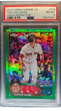2023 Topps Chrome Logofractor Triston Casas RC Green Refractor #51/99 PSA 8