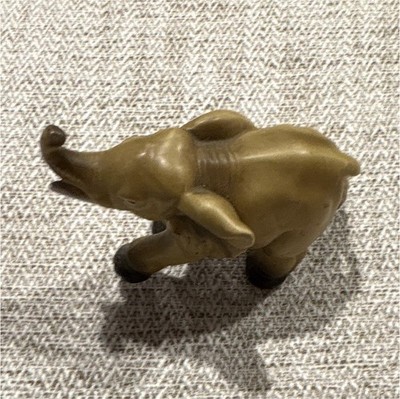 Small Brown Elephant Figurine Trunk Up Marked 4652 Decorative Figure