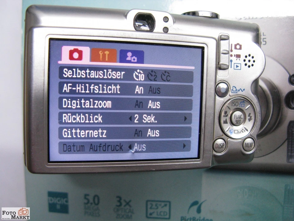 Set: Canon Digitalkamera Digital IXUS 55 IS Zoom-Objektiv 3x lens + SD-Karte - Bild 4 von 4