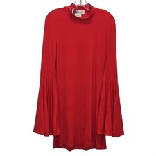 Free People Beach Flowy Bell Sleeve Dress Small New Red Party Stretch Retro