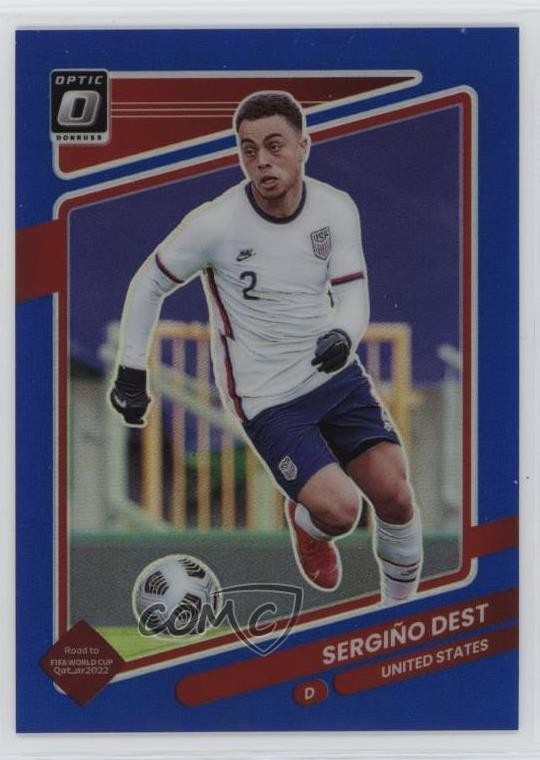 2021 Panini Donruss Road to Qatar Optic Blue Prizm 70/99 Sergino Dest #162 12wc