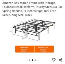 King Size Metal Platform Bed Frame with Steel Slat Support