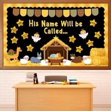 Christian Nativity Religious Bulletin Board Set Christian Jesus Birth Classro...