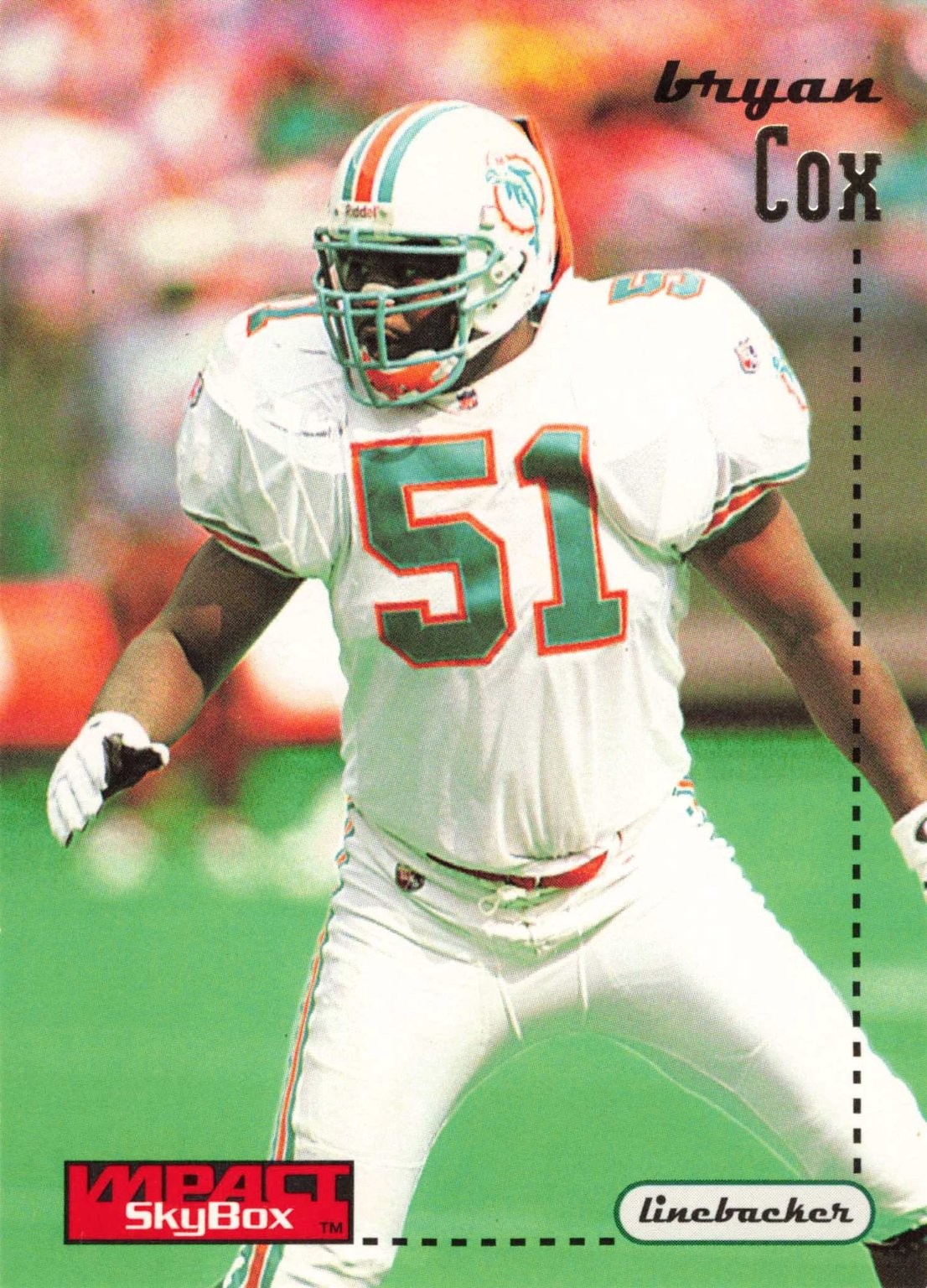 Bryan Cox Miami Dolphins 1996 Impact SkyBox Linebacker #72