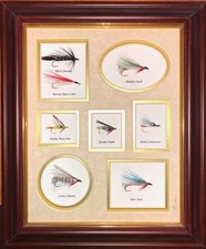 8 Framed and Mounted Alaskan Salmon, Steelhead, Trout Flies