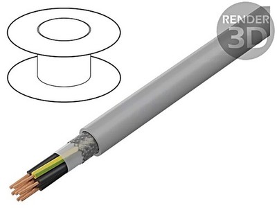21220 Leitungen F-C-PURö-JZ 36G0,5mm2 PUR grau 300V,500V CPR: Eca HELUKABEL