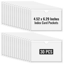 Clear Adhesive Pockets 4"x6" Index Card Sleeves Self Adhesive with Top Loadin...