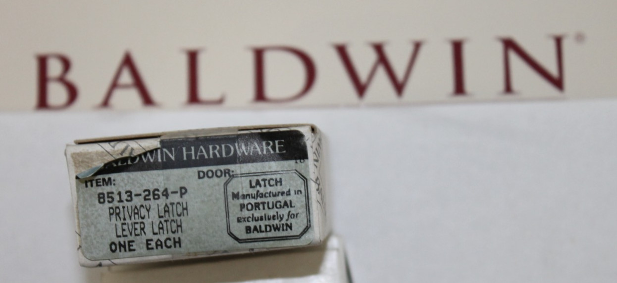 Baldwin 8513-264-P Privacy Lever Latch Bolt 2-3/8" 2.375 BS Satin Chrome NEW