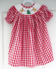 NWT Pleats  Stitches Holiday Smocked Bishop Dress Girl's Size 6