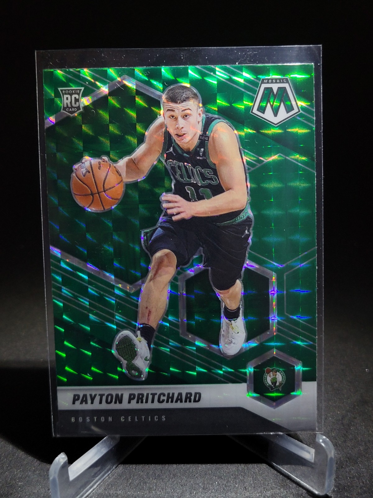2020-21 Panini Mosaic Payton Pritchard Boston Celtics Green Prizm #210 RC