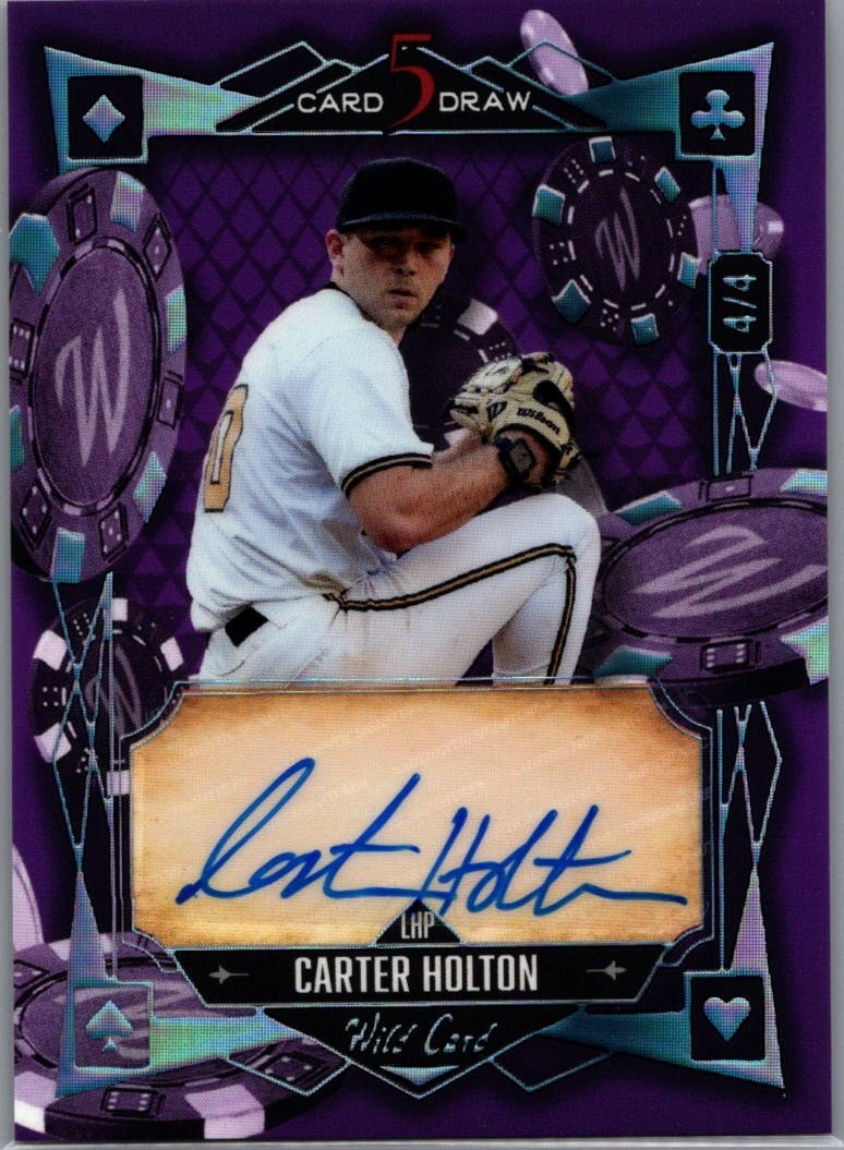 2024 Wild Card 5 Card Draw 4/4 Auto Parallel Carter Holton 5CDM-CHA Auto