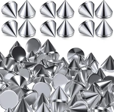 100PCS 8 mm Silver Spike Cone Studs, Cool Punk Bullet Cone Studs, Spikes for Cra