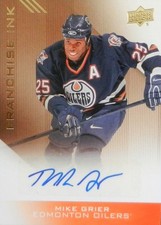 13-14 ud deck franchise ink mike grier edmonton oilers autograph auto