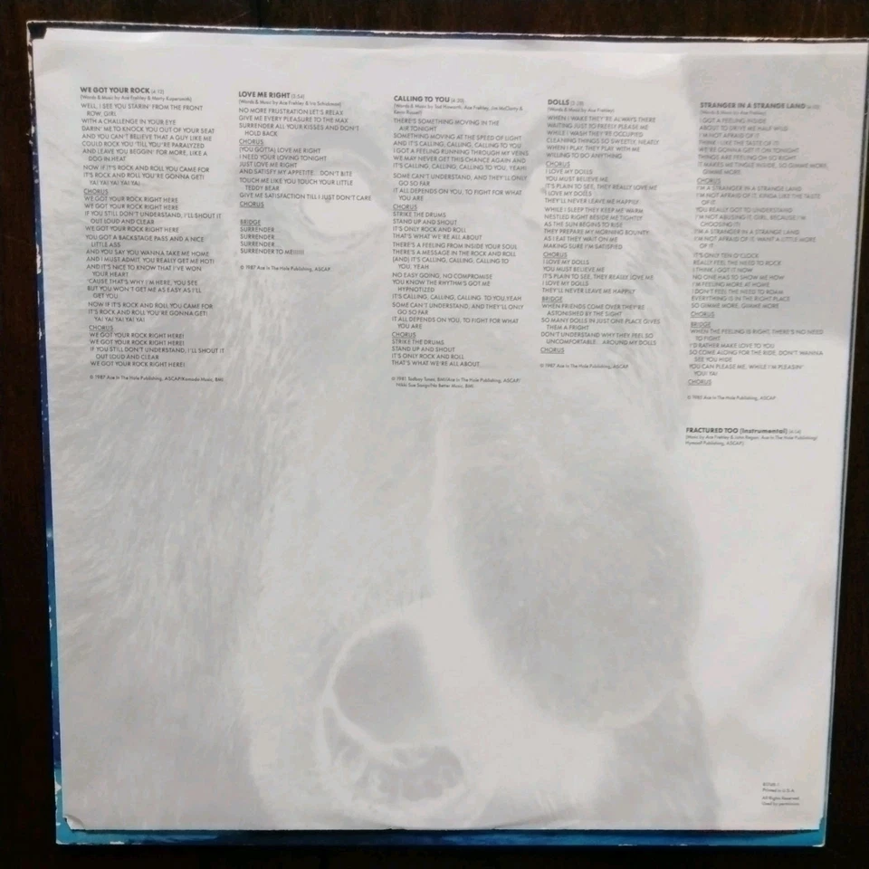 Ace Frehley LP. Frehley's Comet.  1987 Atlantic Records R-154476. - Image 3 of 4