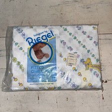 New Vtg 70s Daisy Heart Mushroom Fitted Crib Sheet Nursery Cotton Riegel 28 x 52