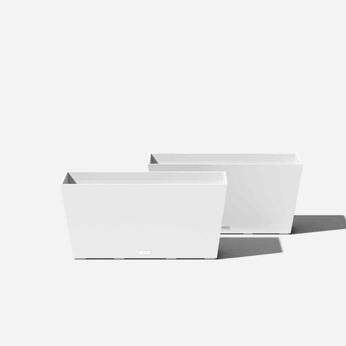 Midori 31 in. White Plastic Long Trough Planter (2-Pack)