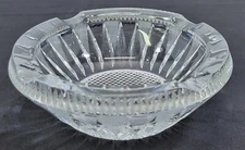 FF) Vintage Thick Cut Glass Round Ashtray 6.5"