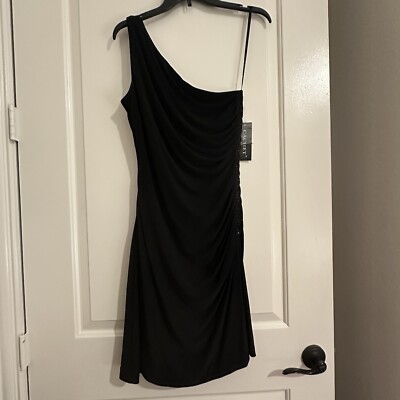Cachet One Shoulder Beaded Ruched Cocktail Party Dress Size 8 NWT Women s