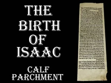 RARE TORAH SCROLL BIBLE MANUSCRIPT FRAGMENT/LEAF 100 YRS OLD FROM RUSSIA Genesis