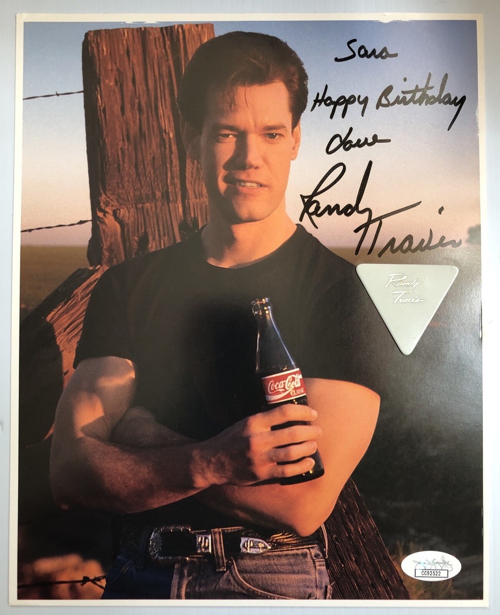 Randy Travis Signed Autograph Coca Cola 8x10 Photo With Pick - JSA