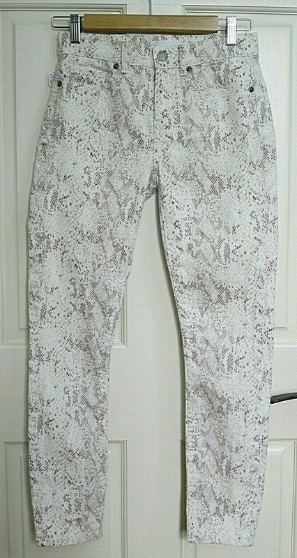 Ann Taylor Loft Skinny Snake Print Jeans Womens Size 00 27x26 Stretch 93-24384
