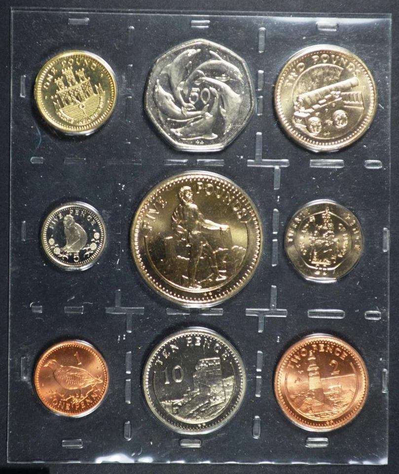 1990 Gibraltar Coin Collection, Uncirculated Set Original Packaging, Pobjoy Mint - Image 4 of 4