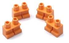 LEGO LOT OF 4 SHORT ORANGE LEG PIECES MINIFIG BODY PARTS